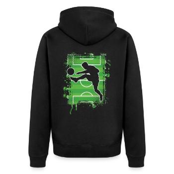 Soccer Soccer Players - Unisex Premium Organic Zip Hoodie - black - Back - Nico (187cm)