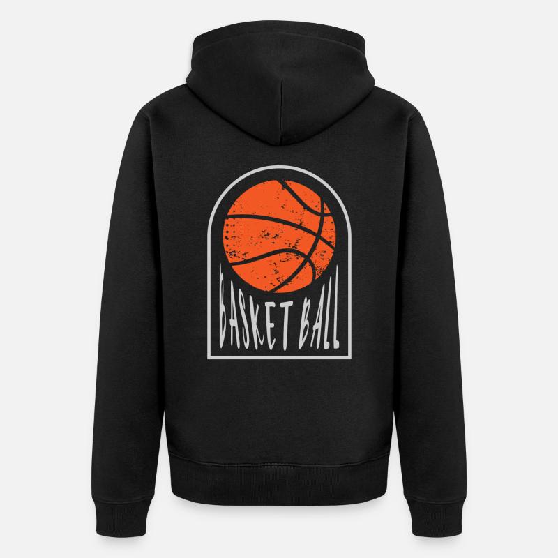 Basket-ball Joueurs de basket-ball - Veste à capuche bio Premium Unisexe - noir