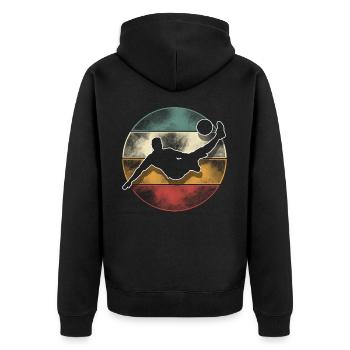Soccer Soccer Players - Unisex Premium Organic Zip Hoodie - black - Back - Nico (187cm)