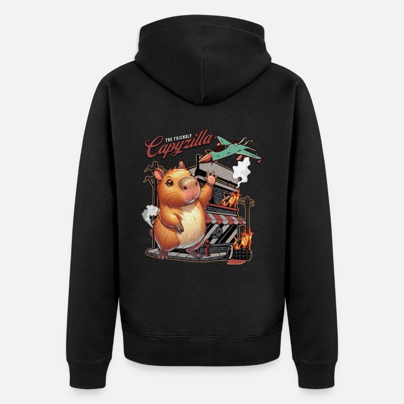 Capybara Capyzilla - Veste à capuche bio Premium Unisexe - noir