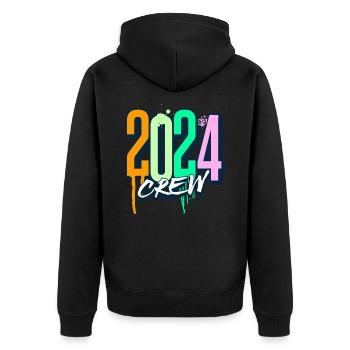 2024 Crew Team - Unisex Premium Organic Zip Hoodie - black - Back - Nico (187cm)
