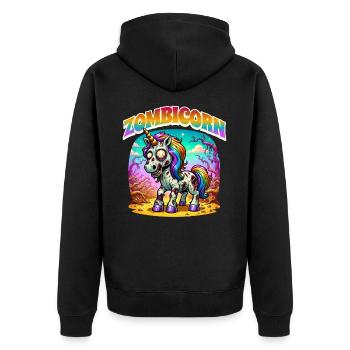 Licorne zombie zombie - Veste à capuche bio Premium Unisexe - noir - Dos - Nico (187cm)