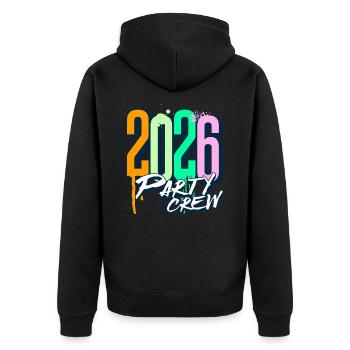 Équipe de fête 2026 - Veste à capuche bio Premium Unisexe - noir - Dos - Nico (187cm)