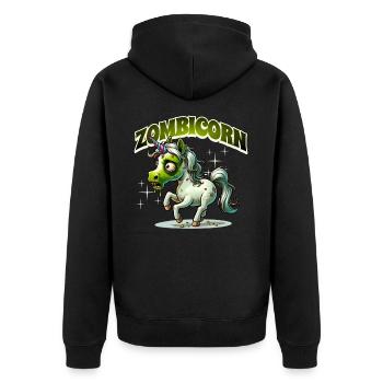 Licorne zombie zombie - Veste à capuche bio Premium Unisexe - noir - Dos - Nico (187cm)