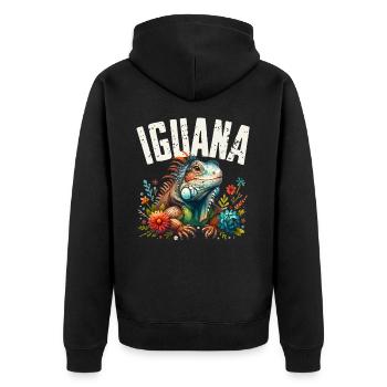 Iguane - Veste à capuche bio Premium Unisexe - noir - Dos - Nico (187cm)