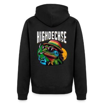 Lézards hauts lézards Iguane Reptiles - Veste à capuche bio Premium Unisexe - noir - Dos - Nico (187cm)