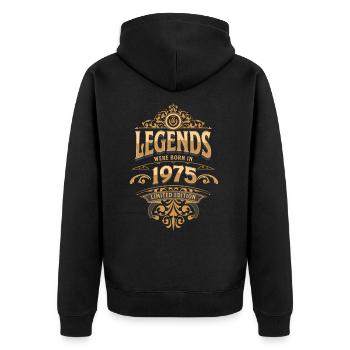 1975 legend birthday 1975 year of birth - Unisex Premium Organic Zip Hoodie - black - Back - Nico (187cm)