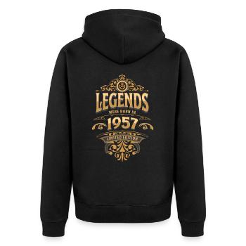 1957 Légende Anniversaire 1957 Année de naissance - Veste à capuche bio Premium Unisexe - noir - Dos - Nico (187cm)