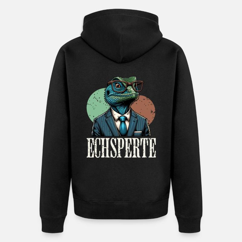 Echsperte - Unisex Premium Bio Zip Hoodie - Schwarz