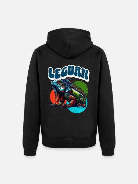 Leguan - Unisex Premium Bio Zip Hoodie - Schwarz