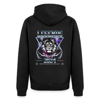 2024 Geburtstag Geburtsjahr Löwe - Unisex Premium Bio Zip Hoodie - Schwarz - Hinten - Nico (187cm)