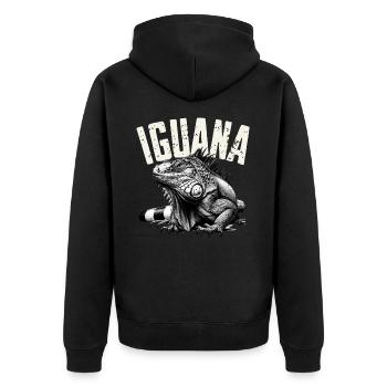 Iguane - Veste à capuche bio Premium Unisexe - noir - Dos - Nico (187cm)