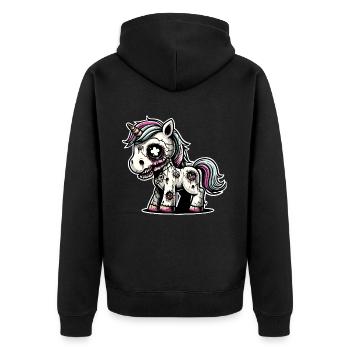 Licorne Zombie Monstre Halloween - Veste à capuche bio Premium Unisexe - noir - Dos - Nico (187cm)