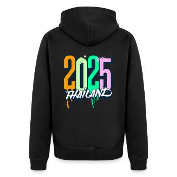 Voyage de vacances en Thaïlande 2025 - Veste à capuche bio Premium Unisexe - noir - Dos - Nico (187cm)