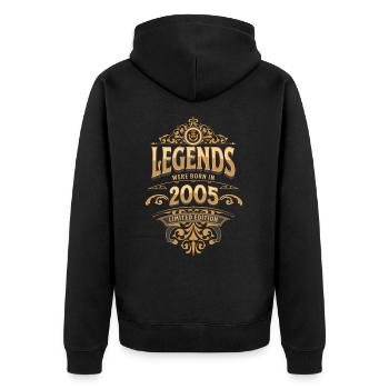 2005 Legend Birthday 2005 Year of birth - Unisex Premium Organic Zip Hoodie - black - Back - Nico (187cm)