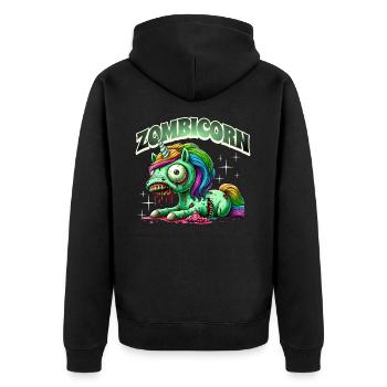 Licorne zombie zombie - Veste à capuche bio Premium Unisexe - noir - Dos - Nico (187cm)