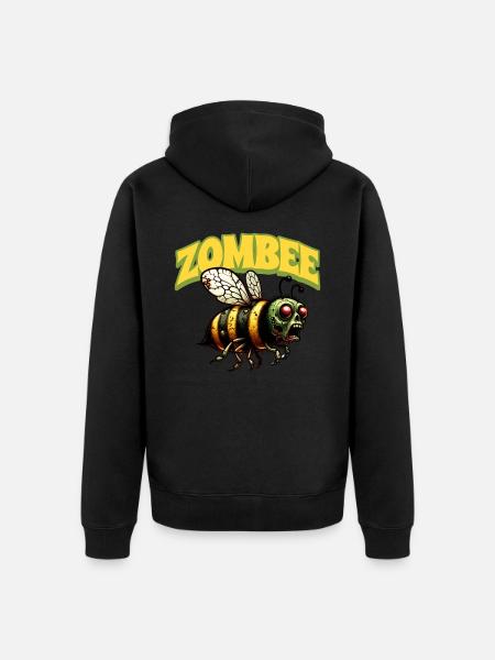 Zombie Bee Zombee - Unisex Premium Organic Zip Hoodie - black