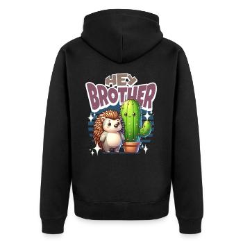 Cactus hérisson Hey Brother - Veste à capuche bio Premium Unisexe - noir - Dos - Nico (187cm)
