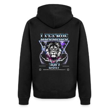 2017 Geburtstag Geburtsjahr Löwe - Unisex Premium Bio Zip Hoodie - Schwarz - Hinten - Nico (187cm)