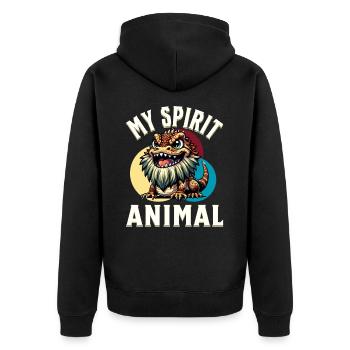 Bartagame Bartagamen Bearded Dragon - Unisex Premium Organic Zip Hoodie - black - Back - Nico (187cm)