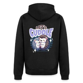Le hérisson se laisse câliner - Veste à capuche bio Premium Unisexe - noir - Dos - Nico (187cm)