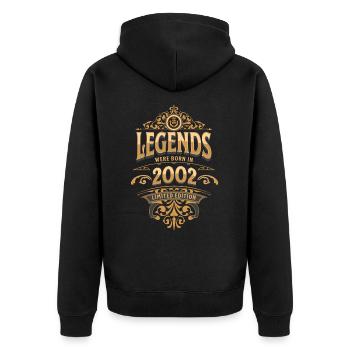 2002 Légende Anniversaire 2002 Année de naissance - Veste à capuche bio Premium Unisexe - noir - Dos - Nico (187cm)