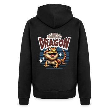 Bartagame Bartagamen Bearded Dragon - Unisex Premium Organic Zip Hoodie - black - Back - Nico (187cm)