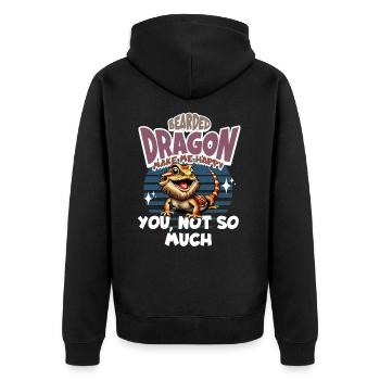 Bartagame Bartagamen Bearded Dragon - Unisex Premium Organic Zip Hoodie - black - Back - Nico (187cm)