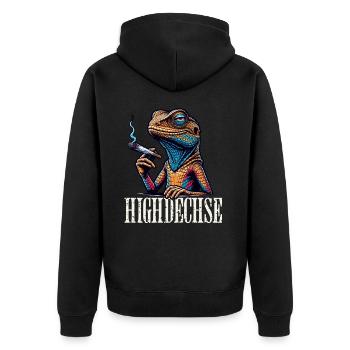 Lézards hauts lézards Iguane Reptiles - Veste à capuche bio Premium Unisexe - noir - Dos - Nico (187cm)