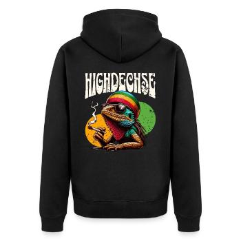 Lézards hauts lézards Iguane Reptiles - Veste à capuche bio Premium Unisexe - noir - Dos - Nico (187cm)