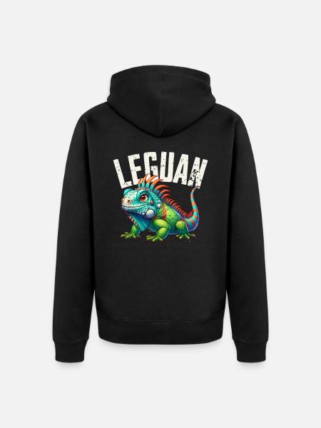 Leguan - Unisex Premium Bio Zip Hoodie - Schwarz