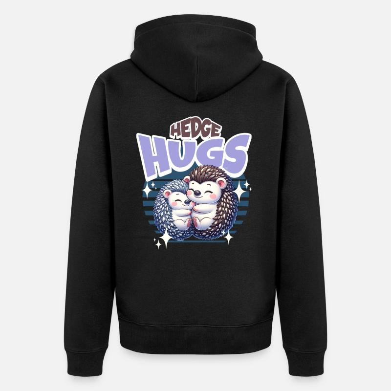 Câlins de hérisson - Veste à capuche bio Premium Unisexe - noir