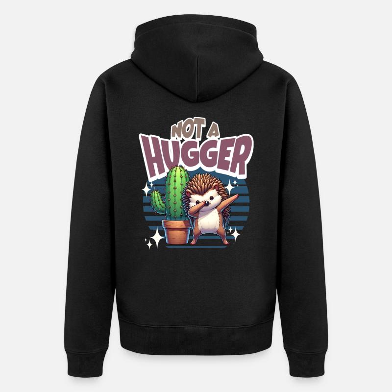 Pas un cactus hérisson Hugger - Veste à capuche bio Premium Unisexe - noir