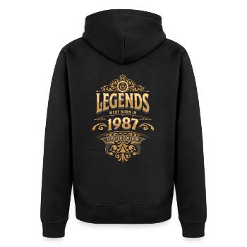 1987 Légende Anniversaire 1987 Année de naissance - Veste à capuche bio Premium Unisexe - noir - Dos - Nico (187cm)