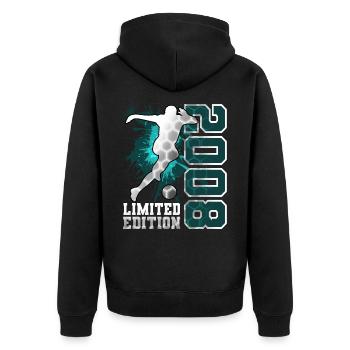 2008 Football Limited Edition Birthday - Unisex Premium Organic Zip Hoodie - black - Back - Nico (187cm)