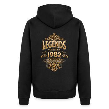 1982 Legend Birthday 1982 Year of birth - Unisex Premium Organic Zip Hoodie - black - Back - Nico (187cm)