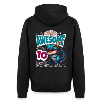 T Rex Dinosaure 10e anniversaire Enfants Anniversaire - Veste à capuche bio Premium Unisexe - noir - Dos - Nico (187cm)