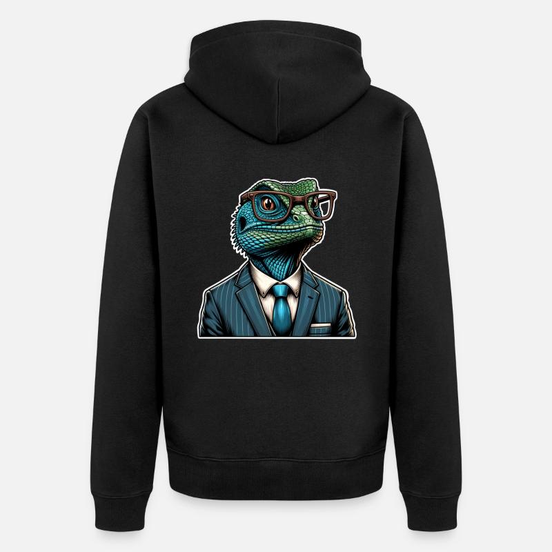 Echsperte Eidechse - Unisex Premium Bio Zip Hoodie - Schwarz