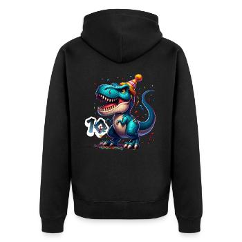 T Rex Dinosaure 10e anniversaire Enfants Anniversaire - Veste à capuche bio Premium Unisexe - noir - Dos - Nico (187cm)