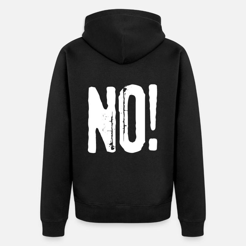 NEIN! - Unisex Premium Bio Zip Hoodie - Schwarz