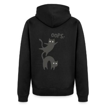 OOPS! - Veste à capuche bio Premium Unisexe - noir - Dos - Nico (187cm)