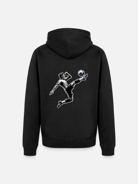 Soccer - Unisex Premium Organic Zip Hoodie - black