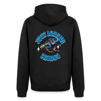 Iguane - Veste à capuche bio Premium Unisexe - noir - Dos - Nico (187cm)