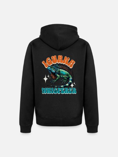 Iguana - Unisex Premium Organic Zip Hoodie - black