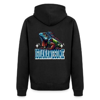 Iguane - Veste à capuche bio Premium Unisexe - noir - Dos - Nico (187cm)