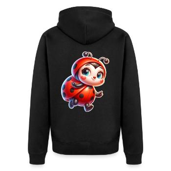 Ladybird - Unisex Premium Organic Zip Hoodie - black - Back - Nico (187cm)