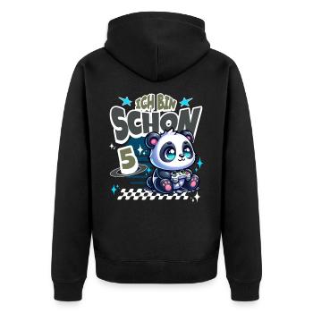 5. Geburtstag Kindergeburtstag Gaming Panda - Unisex Premium Bio Zip Hoodie - Schwarz - Hinten - Nico (187cm)