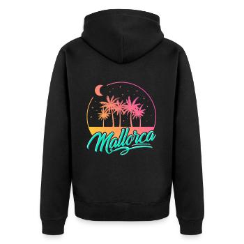 Majorca - Unisex Premium Organic Zip Hoodie - black - Back - Nico (187cm)