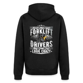 Forklift driver - Unisex Premium Organic Zip Hoodie - black - Back - Nico (187cm)