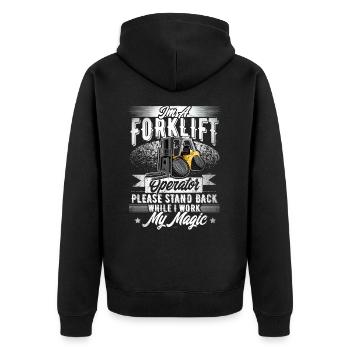 Forklift driver - Unisex Premium Organic Zip Hoodie - black - Back - Nico (187cm)